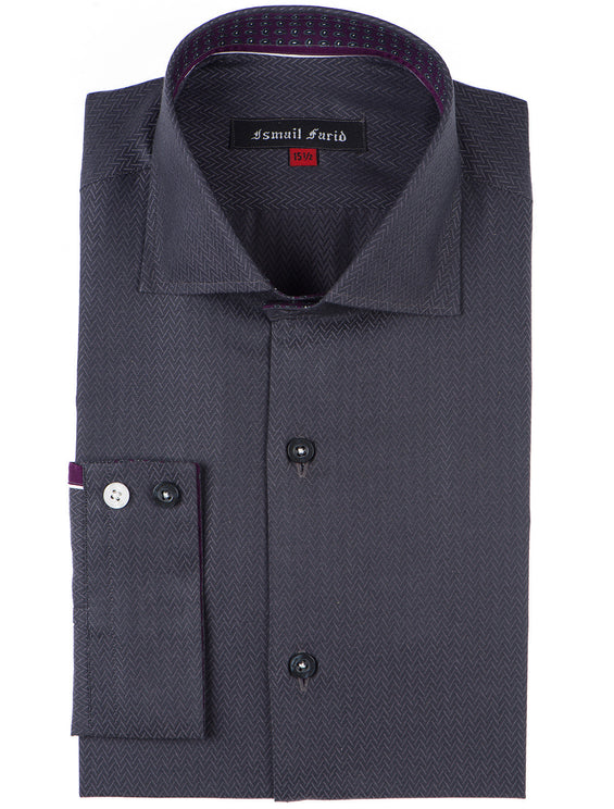GREY TEXTURED DRESS SHIRT