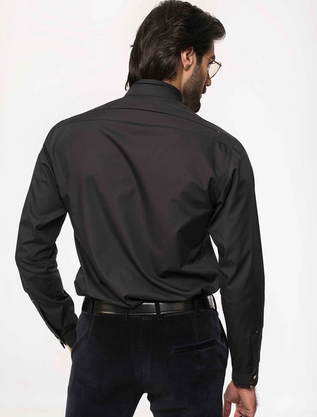 BLACK RIVET DETAILED SHIRT
