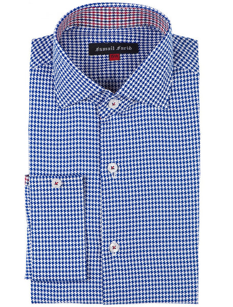 BLUE & WHITE HOUNDSTOOTH SHIRT