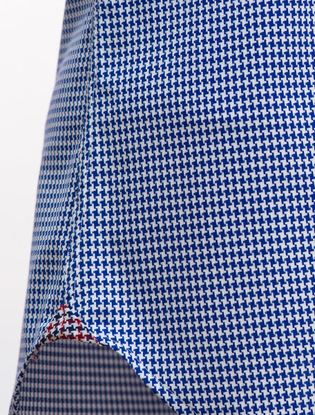 BLUE & WHITE HOUNDSTOOTH SHIRT