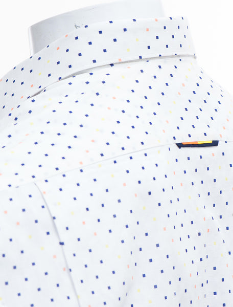 WHITE TEXTURED DRESS SHIRT