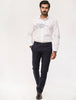 WHITE FRONT EMBROIDED SHIRT