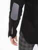 BLACK SHIRT WITH HOUNDSTOOTH PRINT COLLAR