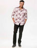 WHITE & MAROON ABSTRACT PRINT SHIRT