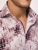 WHITE & MAROON ABSTRACT PRINT SHIRT