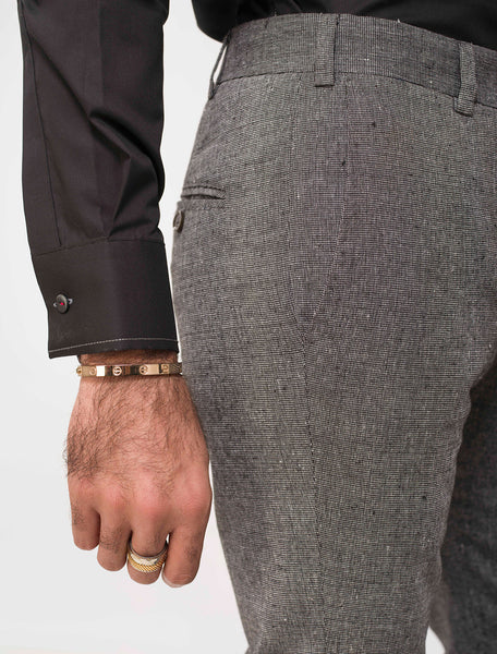 GREY TEXTURED PANT