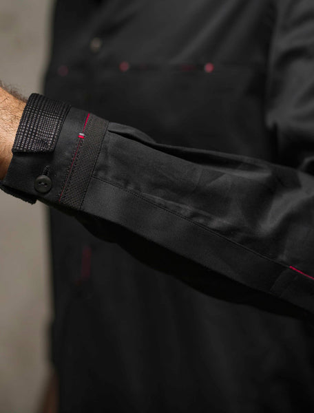 BLACK FRONT PANEL KAMEEZ SHALWAR