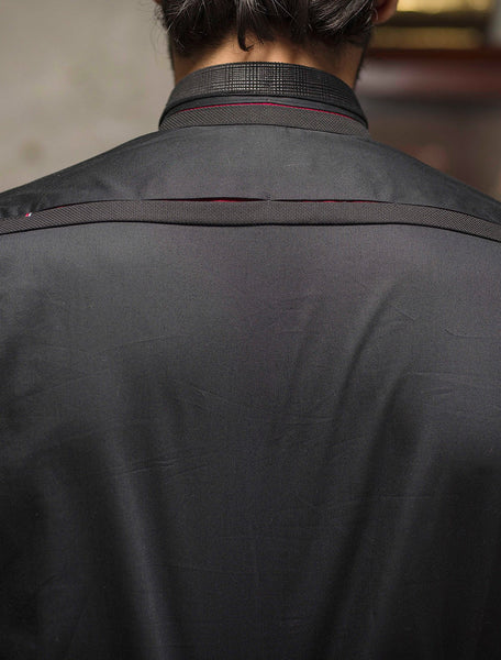 BLACK FRONT PANEL KAMEEZ SHALWAR